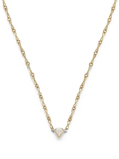 Azlee Shield Diamond Necklace In Gold