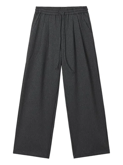 B+ab Drawstring-fastening Striped Trousers In Black