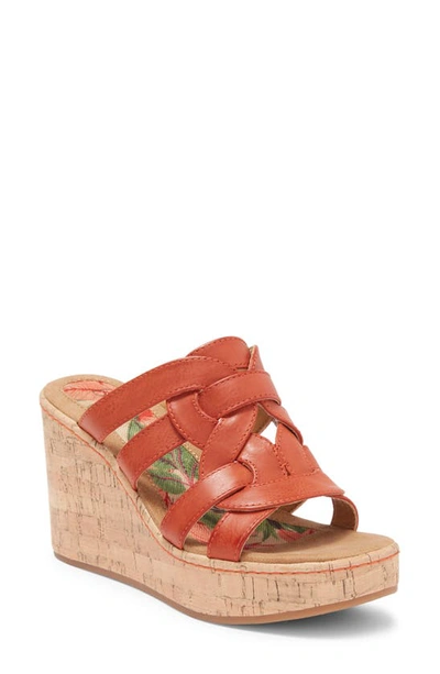 B O C Cora Platform Wedge Sandal In Orange