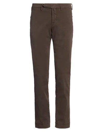 B Settecento Man Pants Dark Brown Size 30 Cotton, Elastane