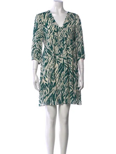 Pre-owned Ba&sh Animal Print Mini Dress W/ Tags In Green