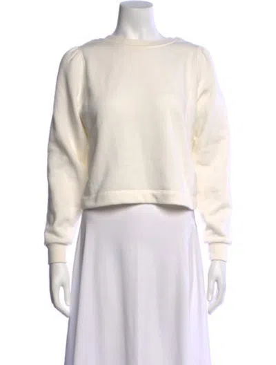 Pre-owned Ba&sh Crew Neck Long Sleeve Sweatshirt In White
