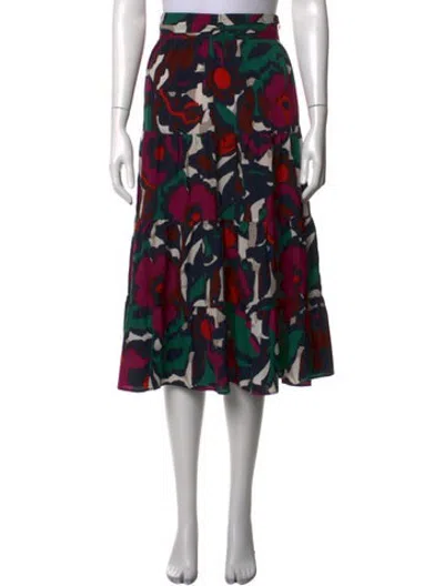 Pre-owned Ba&sh Floral Print Midi Length Skirt In Multicolor