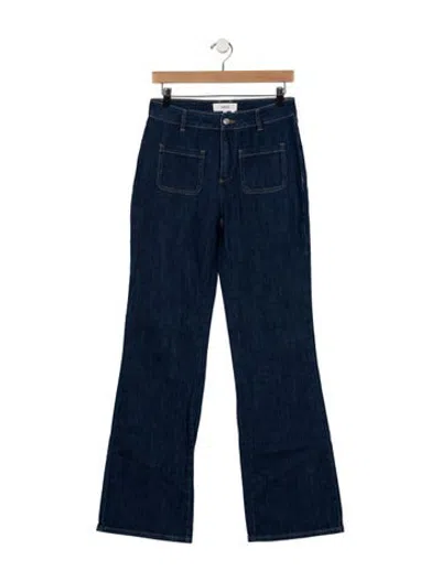 Pre-owned Ba&sh High-rise Flared Jeans In Blue