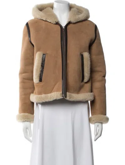 Pre-owned Ba&sh Leather Biker Jacket In Brown