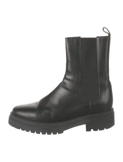 Pre-owned Ba&sh Leather Chelsea Boots In Black