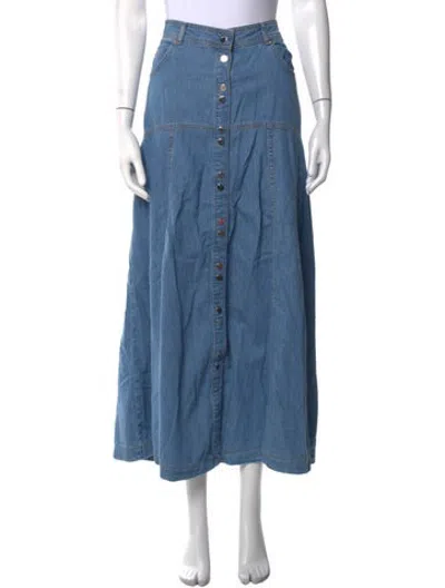 Pre-owned Ba&sh Long Skirt In Blue