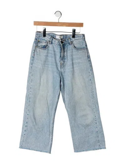 Pre-owned Ba&sh Mid-rise Wide Leg Jeans In Blue