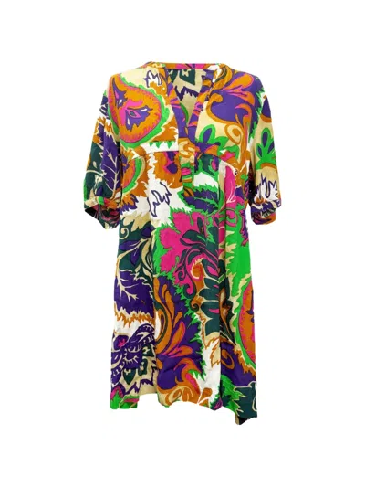 Pre-owned Ba&sh Nilly Printed Gathered Dress In Neutral