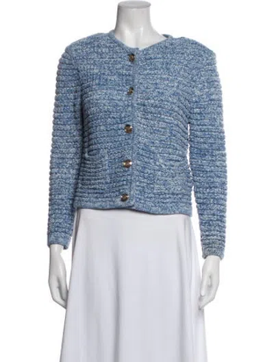 Pre-owned Ba&sh Patterned Jacket In Blue/white