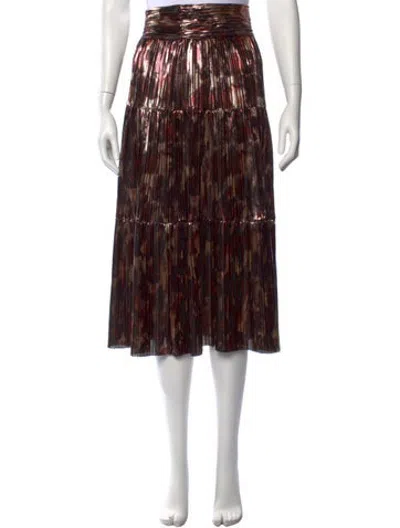 Pre-owned Ba&sh Patterned Midi Length Skirt In Brown