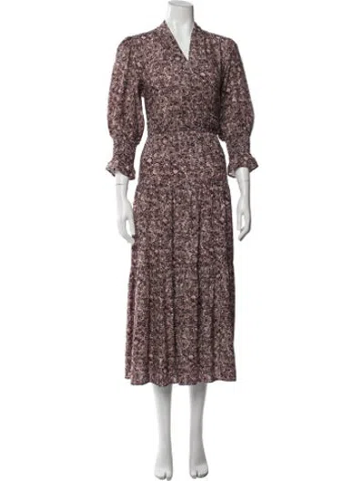 Pre-owned Ba&sh Printed Long Dress W/ Tags In Pink
