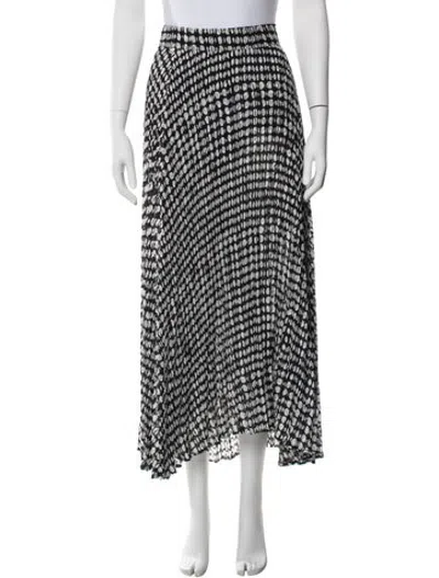 Pre-owned Ba&sh Printed Long Skirt In Black/white
