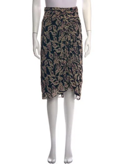 Pre-owned Ba&sh Printed Midi Length Skirt In Black