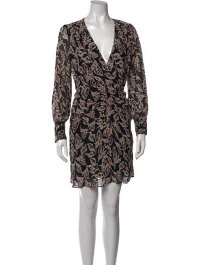 Pre-owned Ba&sh Printed Mini Dress In Black
