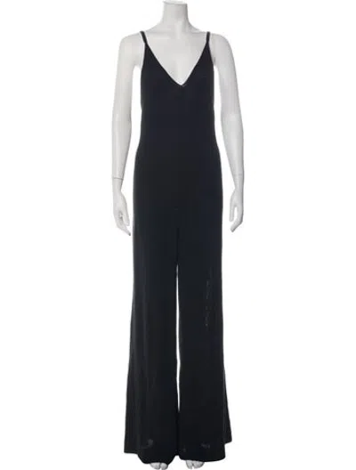 Pre-owned Ba&sh V-neck Jumpsuit In Black