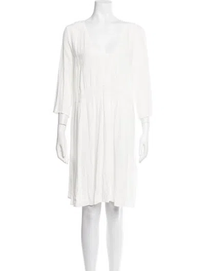 Pre-owned Ba&sh V-neck Mini Dress In White