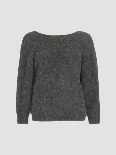 Ba&sh Women's Fill Alpaca-blend Twist Sweater In Carbone