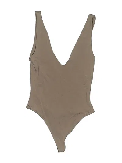 Pre-owned Babaton Bodysuit In Tan