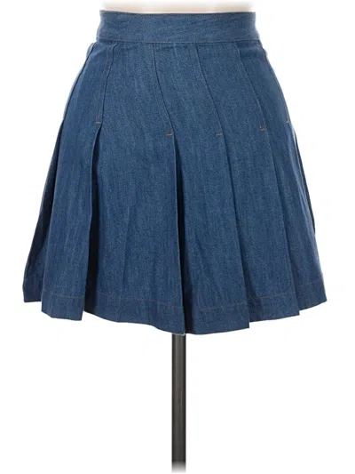 Pre-owned Babaton Denim Skirt In Blue