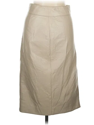 Pre-owned Babaton Faux Leather Skirt In Tan