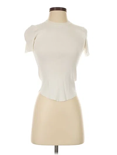 Pre-owned Babaton Short Sleeve Turtleneck In Ivory
