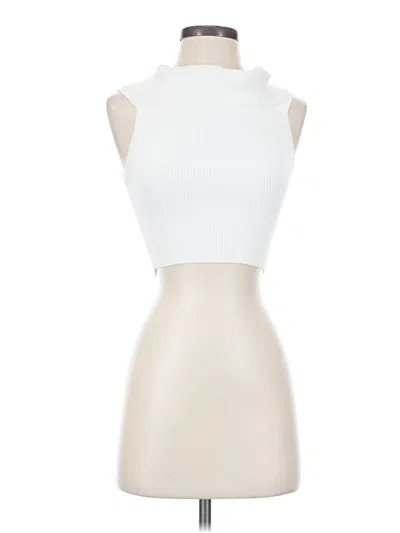Pre-owned Babaton Sleeveless Top White Strapless Neckline Tops