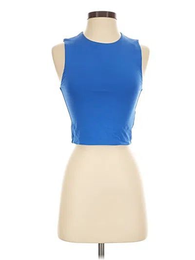 Pre-owned Babaton Tank Top Blue Halter Neckline Tops