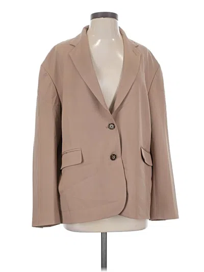 Pre-owned Babaton Wool Blazer Jacket In Tan