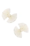Baby Bling Babies' 2-pack Fab Tulle Bow Hair Clips In Neutral