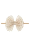 Baby Bling Babies' Tulle Fab Bow Headband In Blush Gingham