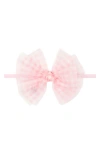 Baby Bling Babies' Tulle Fab Bow Headband In Pink Gingham
