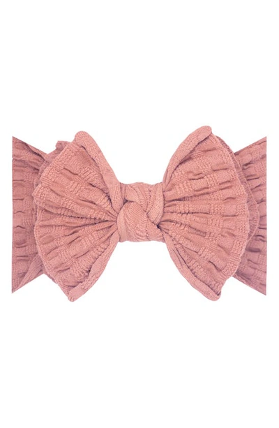 Baby Bling Babies' Waffle Knit Headband In Rose Gold