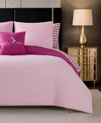 Baby Phat Circles Reversible 8-piece Bed In A Bag Comforter Set, Queen In Pink