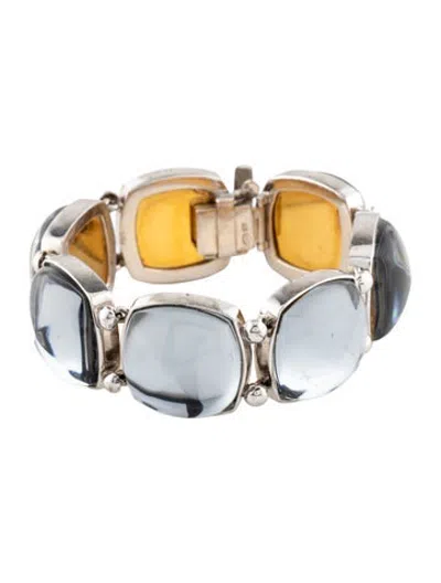 Pre-owned Baccarat Crystal Médicis Link Bracelet, 5.75" In Multicolor