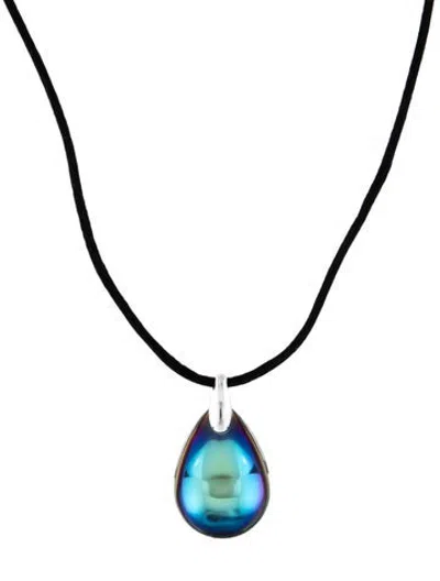 Pre-owned Baccarat Crystal Psydelic Cord Pendant Necklace, 17.5" In Multicolor