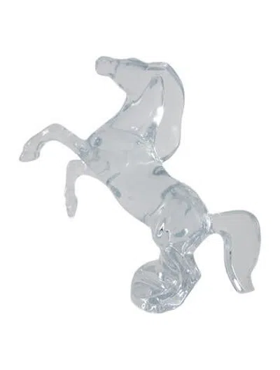 Pre-owned Baccarat Rearing Horse Figurine In Clear