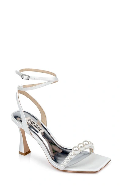 Badgley Mischka Cailey Ankle Strap Metallic Sandal In Silver
