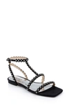 Badgley Mischka Cami Embelished T-strap Sandal In Black