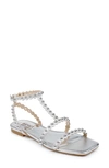 Badgley Mischka Cami Square Toe Gladiator Sandal In Silver