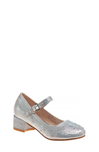 Badgley Mischka Kids' Embellished Mary Jane Pump In Silver