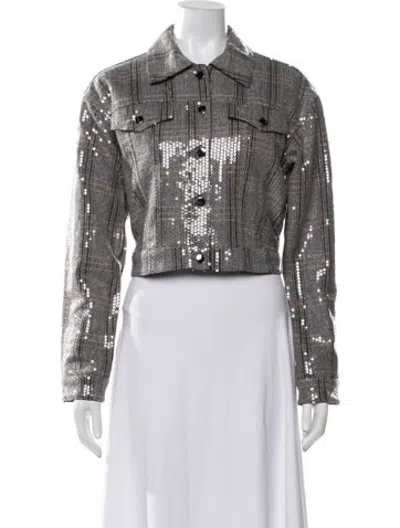 Pre-owned Bagatelle Plaid Print Jacket W/ Tags In Grey