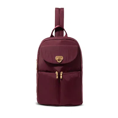 Baggallini Coastal Flip Lock Day Pack In Jam W/ Gold Hardware