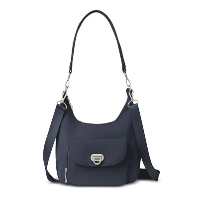 Baggallini Coastal Flip Lock Half Moon Bag In French Navy
