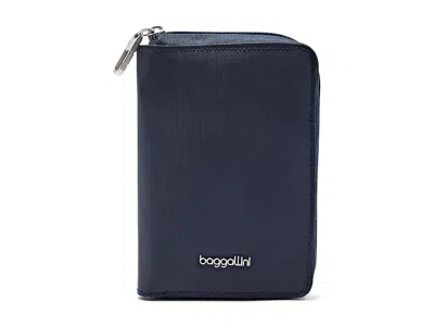 Baggallini Modern Rfid Passport Organizer Wallet Women's Handbags French Navy, Cotton