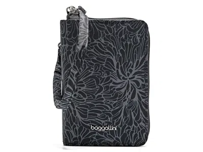 Baggallini Modern Rfid Passport Organizer Wallet Women's Handbags Midnight Blossom Print, Cotton