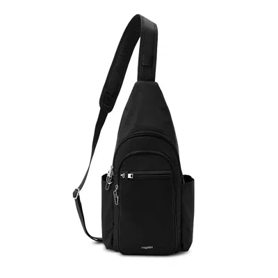 Baggallini Securtex Classic Anti Theft Large Daytripper Sling Bag In Black