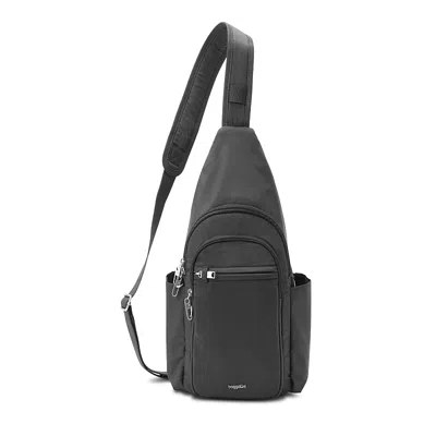 Baggallini Securtex Classic Anti Theft Large Daytripper Sling Bag In Charcoal