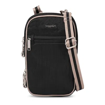 Baggallini Securtex Classic Anti Theft Mini Everything Crossbody In Black/neutral