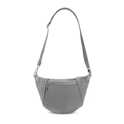 Baggallini Securtex Jet Set Anti Theft Crescent Sling Bag In Opal Grey